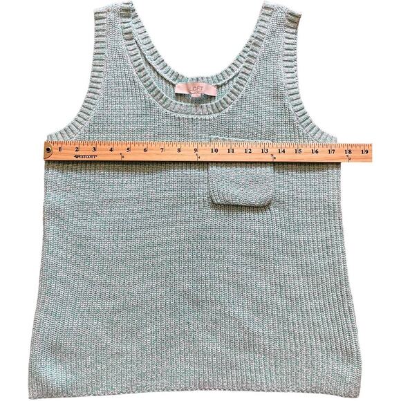 NWT Loft Mint Ribbed Pocket Sweater Knit Tank Top LARGE - Picture 5 of 9